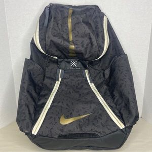 Nike Hoops ELITE Max Air Quad Zip System Dark Gray w/ Gold Basketball Backpack